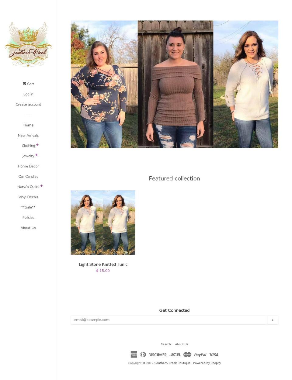 southerncreekboutique.com shopify website screenshot