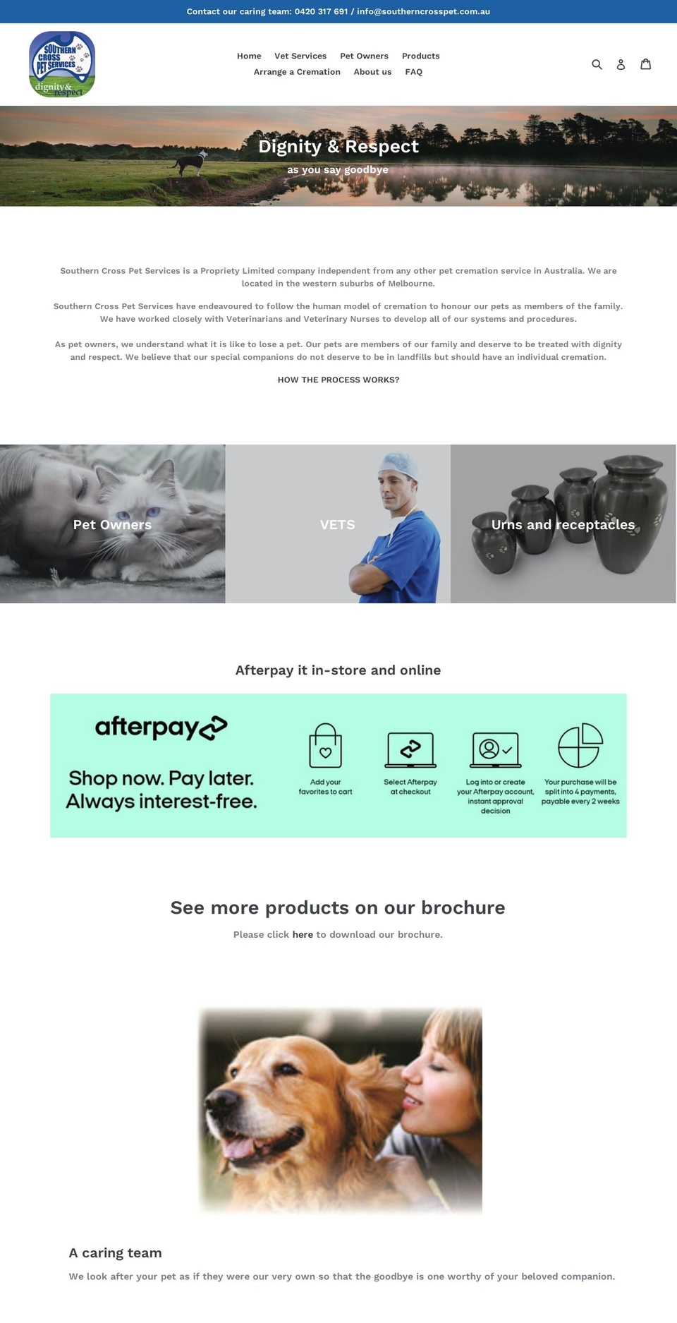 southerncrosspet.com.au shopify website screenshot