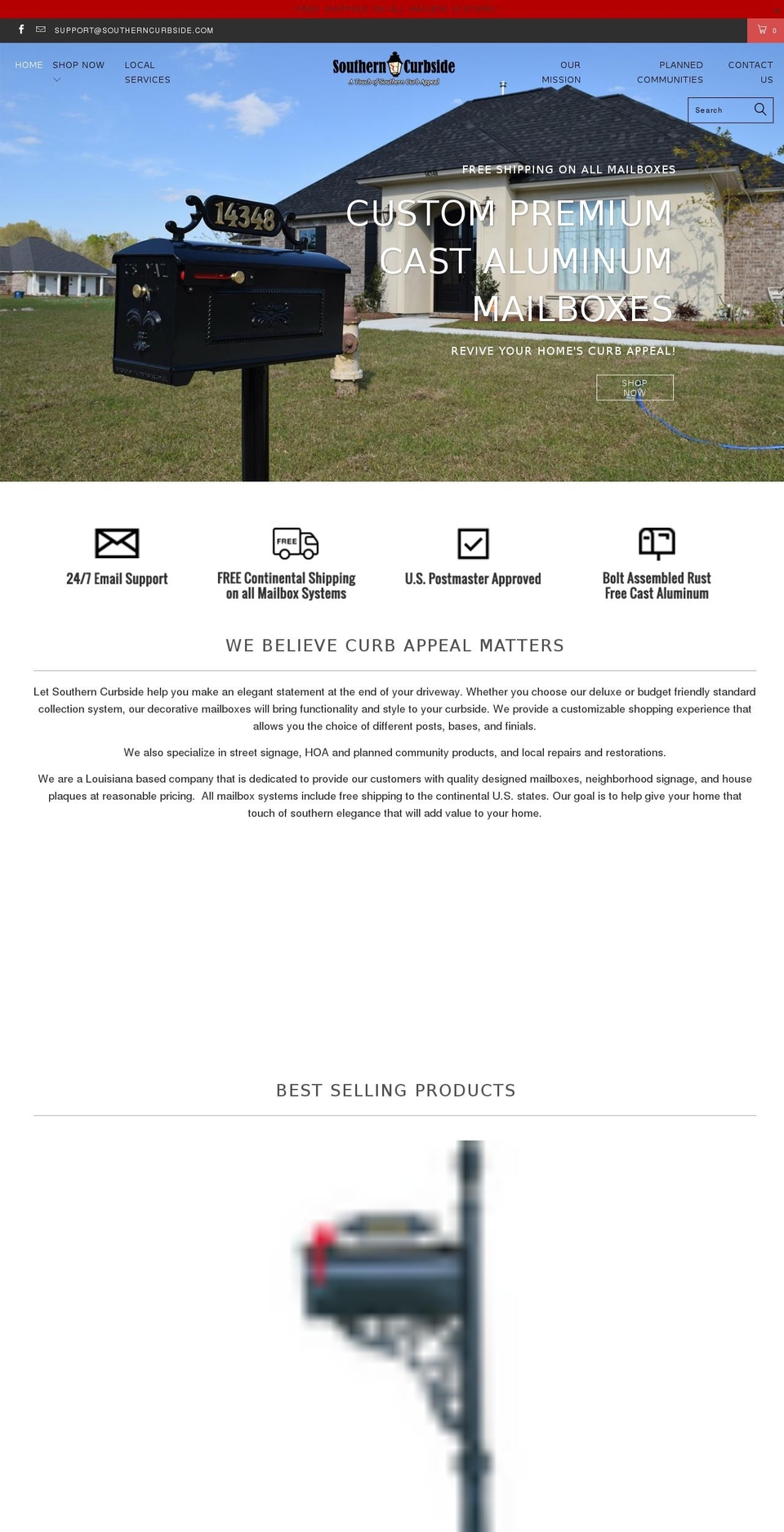southerncurbside.com shopify website screenshot