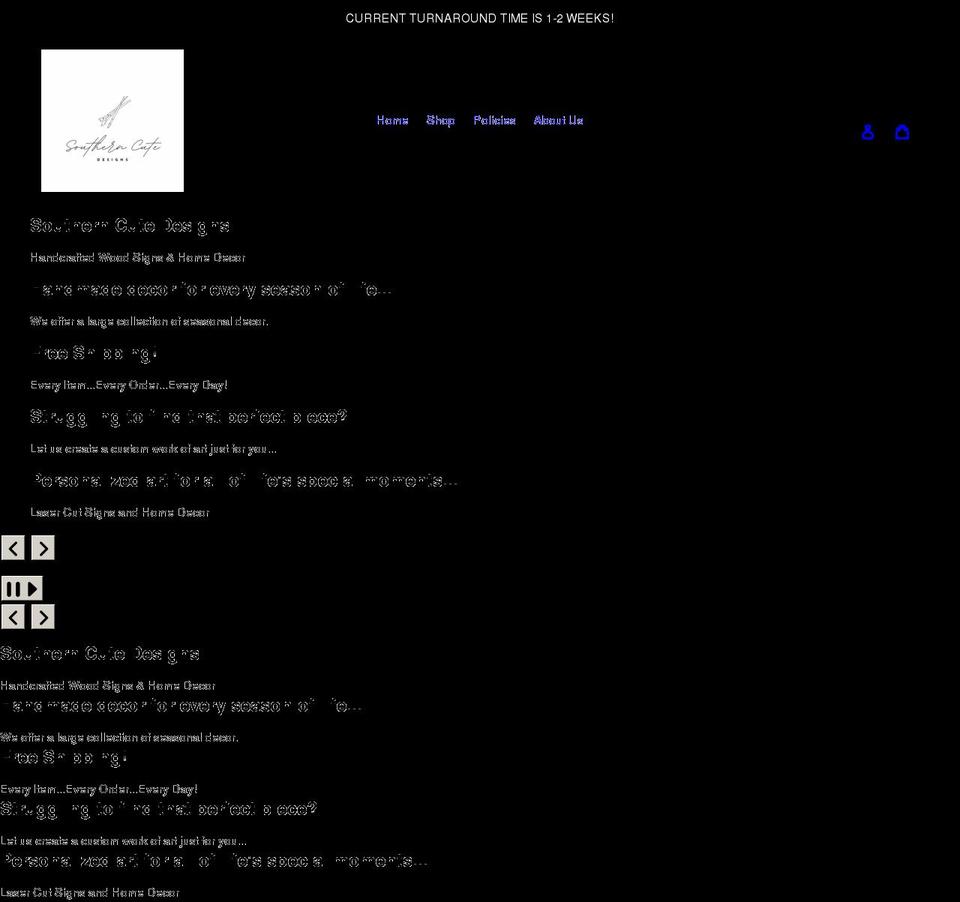 southerncutedesigns.com shopify website screenshot