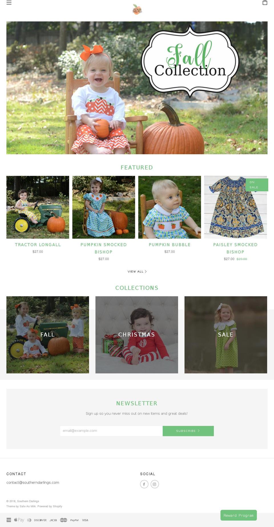 southerndarlings.com shopify website screenshot