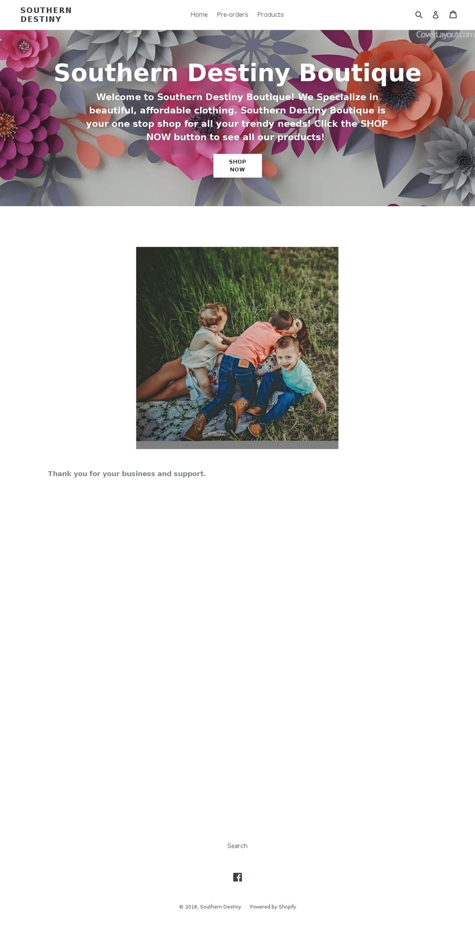southerndestiny.com — Shopify storefront screenshot