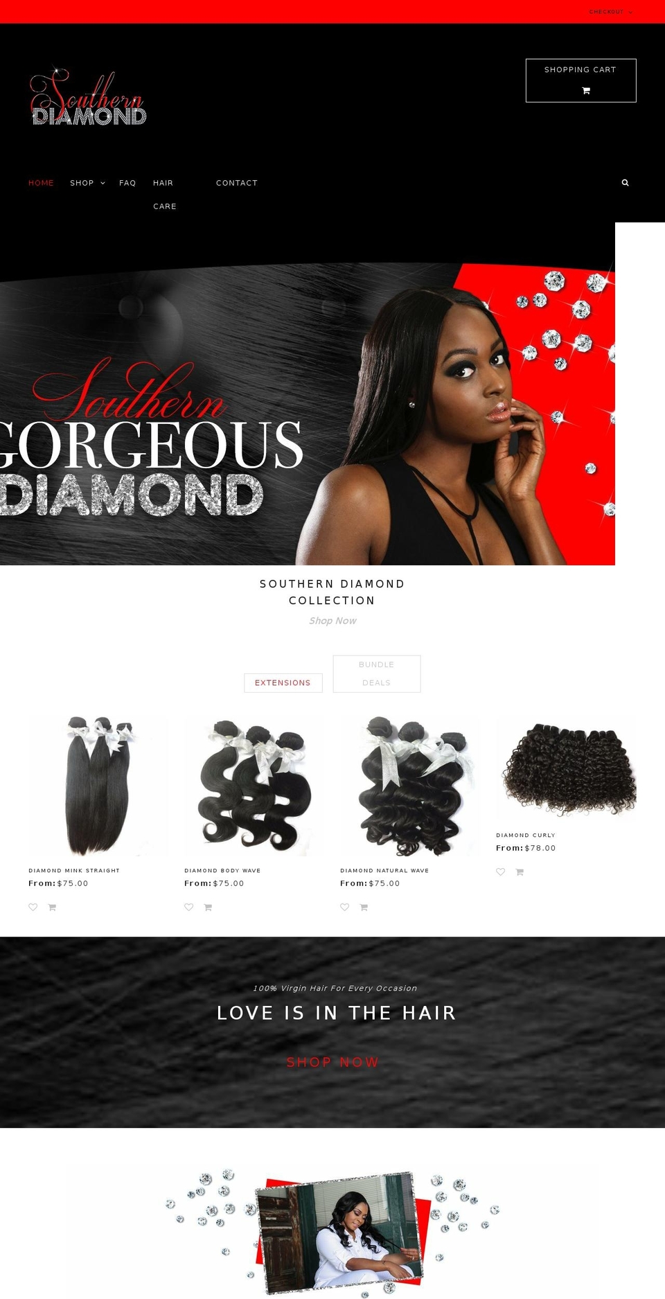 southerndiamondcollection.com — Shopify storefront screenshot