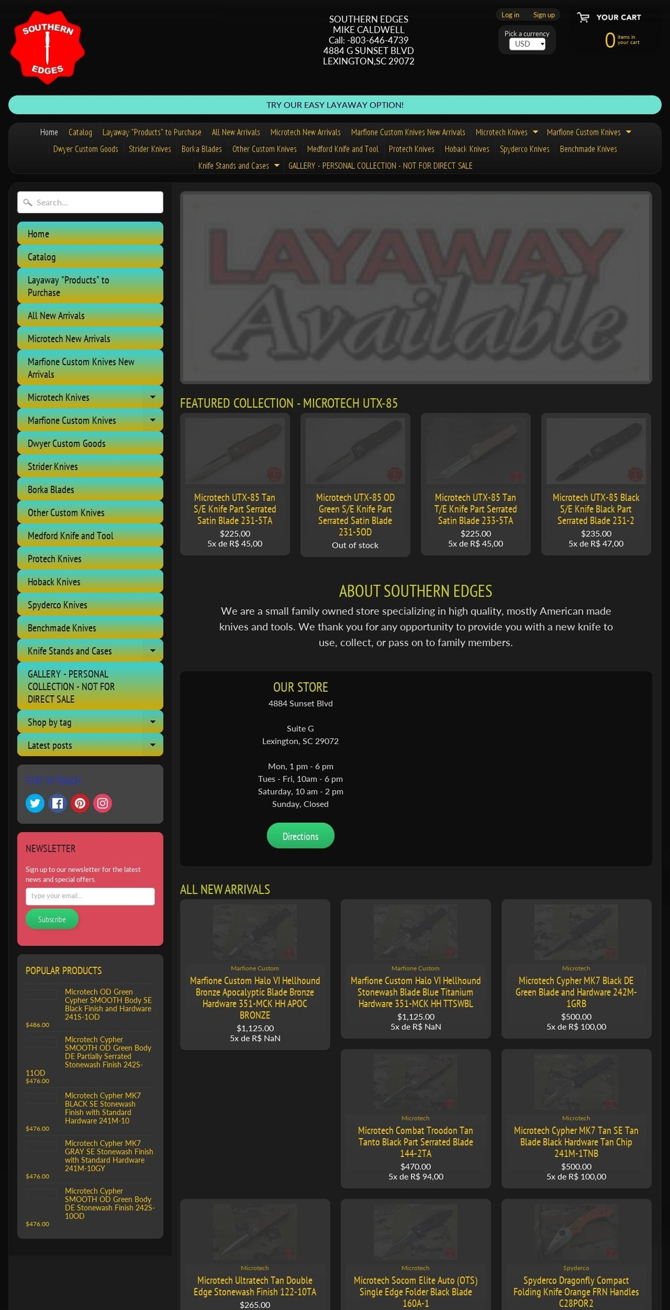 southernedges.com shopify website screenshot