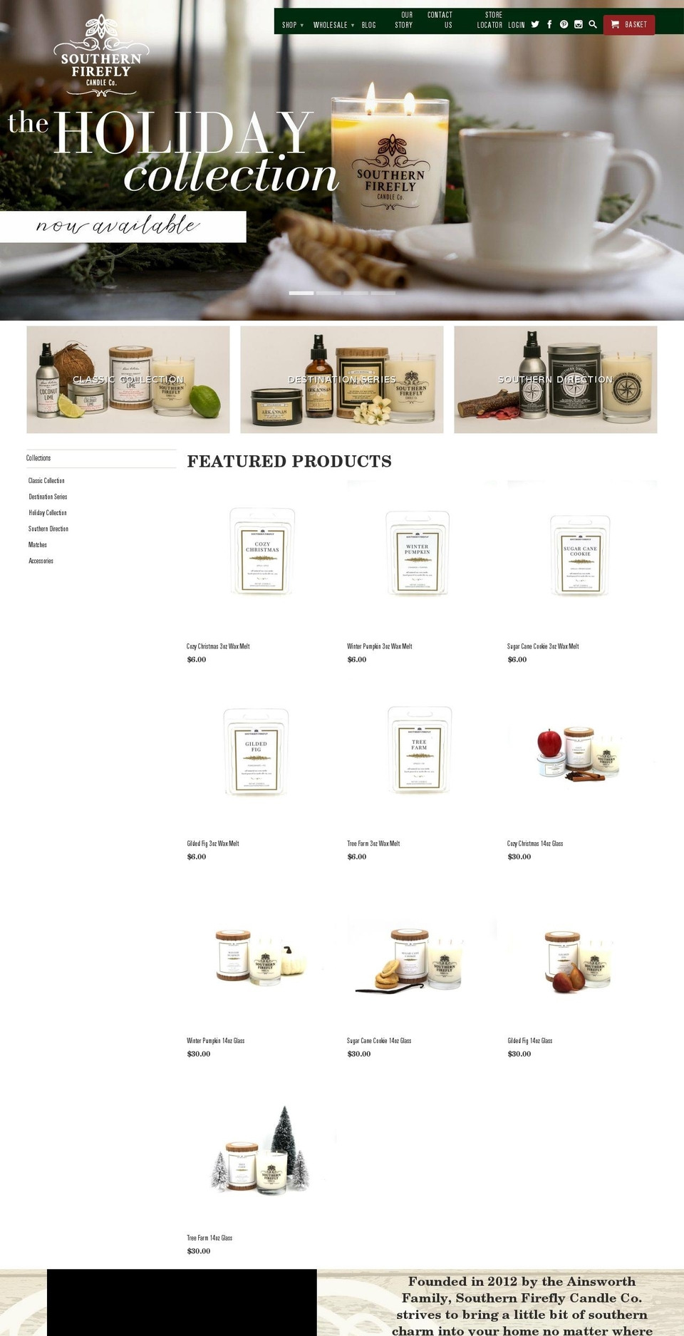 Firefly Custom 1.3 Shopify theme site example southernfireflycandle.net