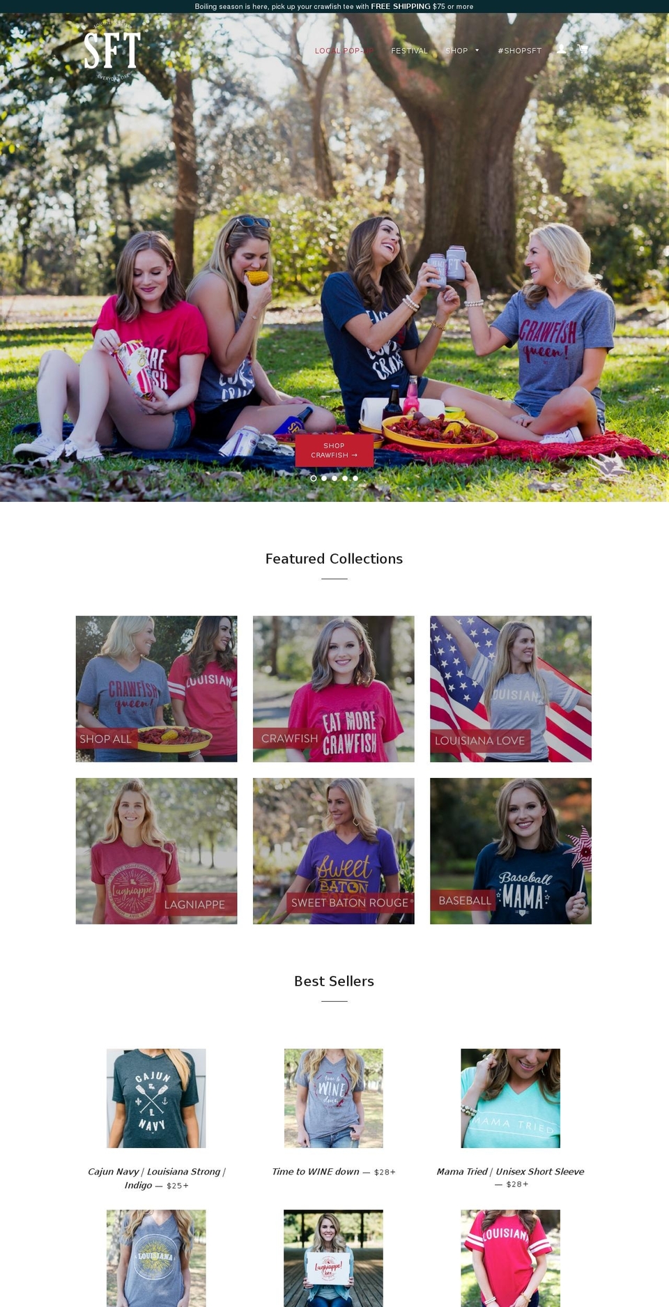 southernfootballtshirts.com shopify website screenshot