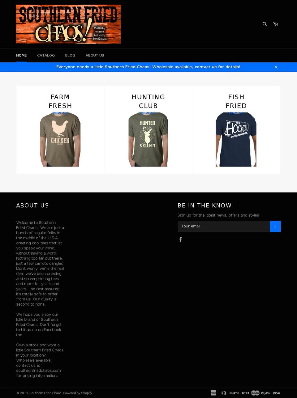southernfriedchaos.com shopify website screenshot
