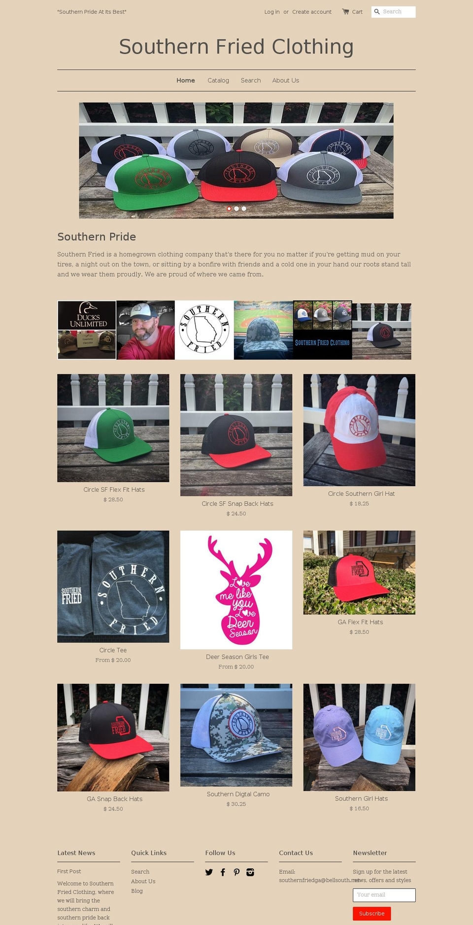 southernfriedclothing.net shopify website screenshot