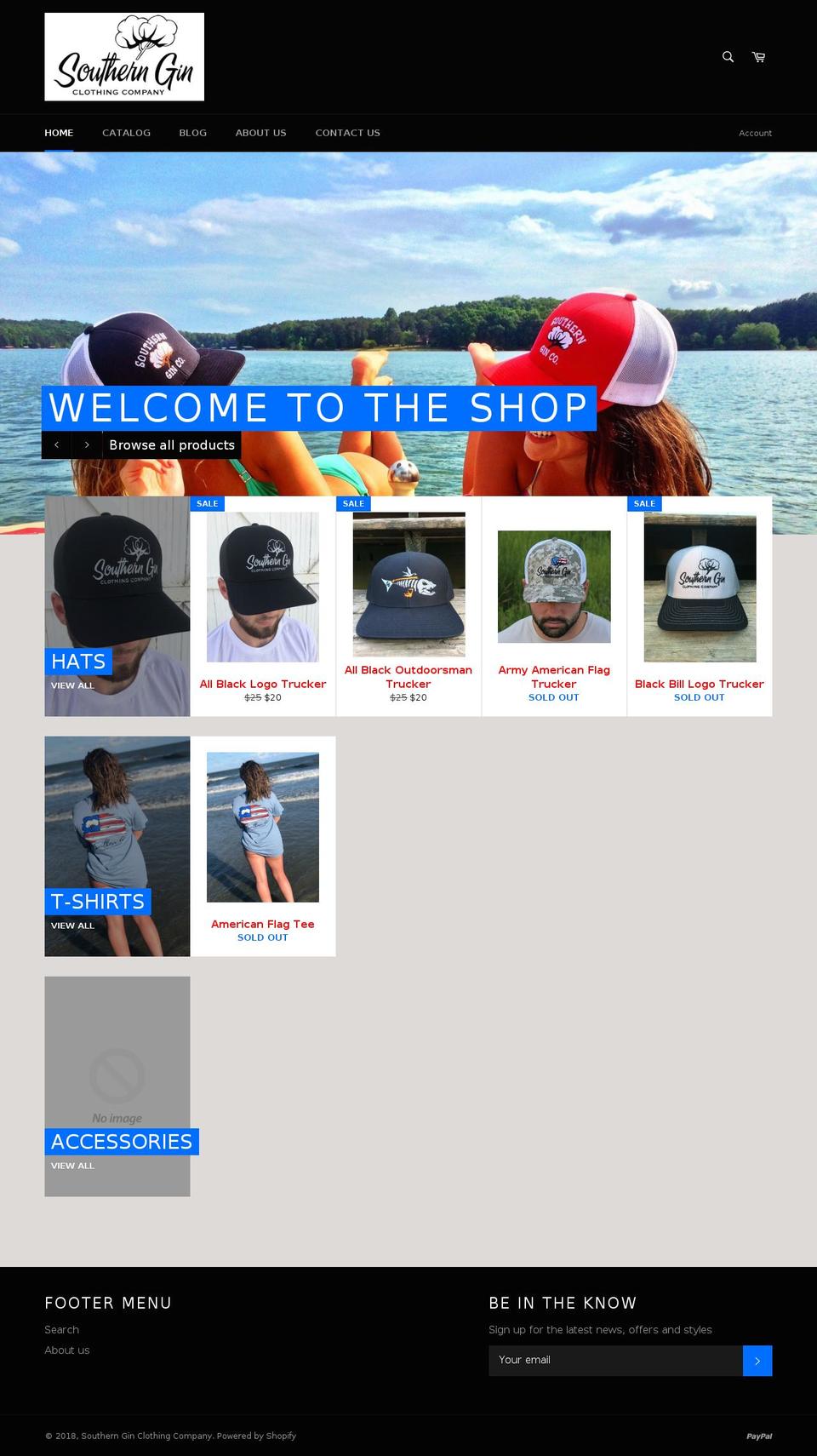 southernginclothing.com shopify website screenshot