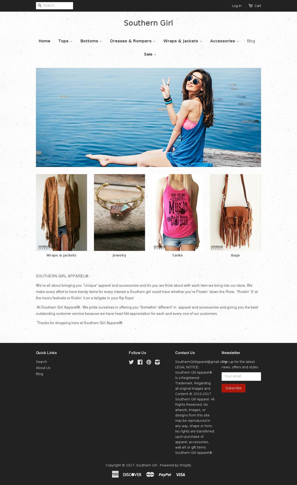 southerngirlapparel.com shopify website screenshot