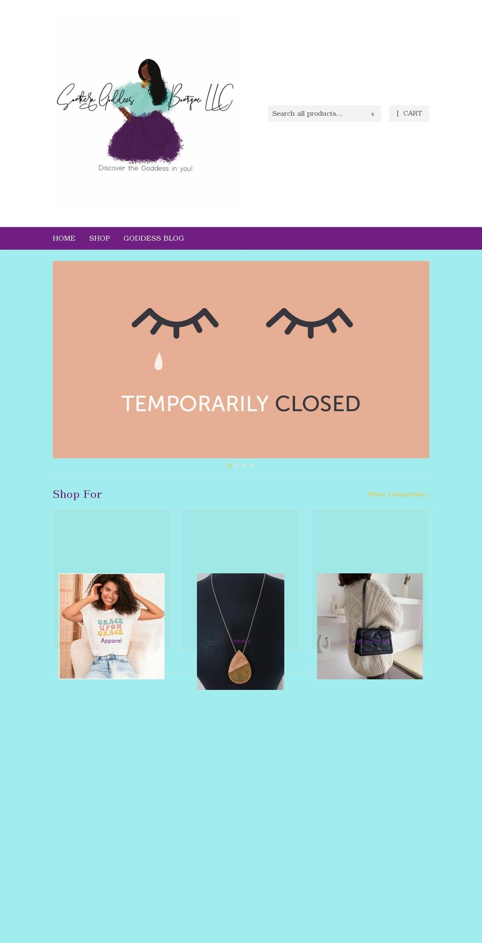 southerngoddessboutique.com shopify website screenshot