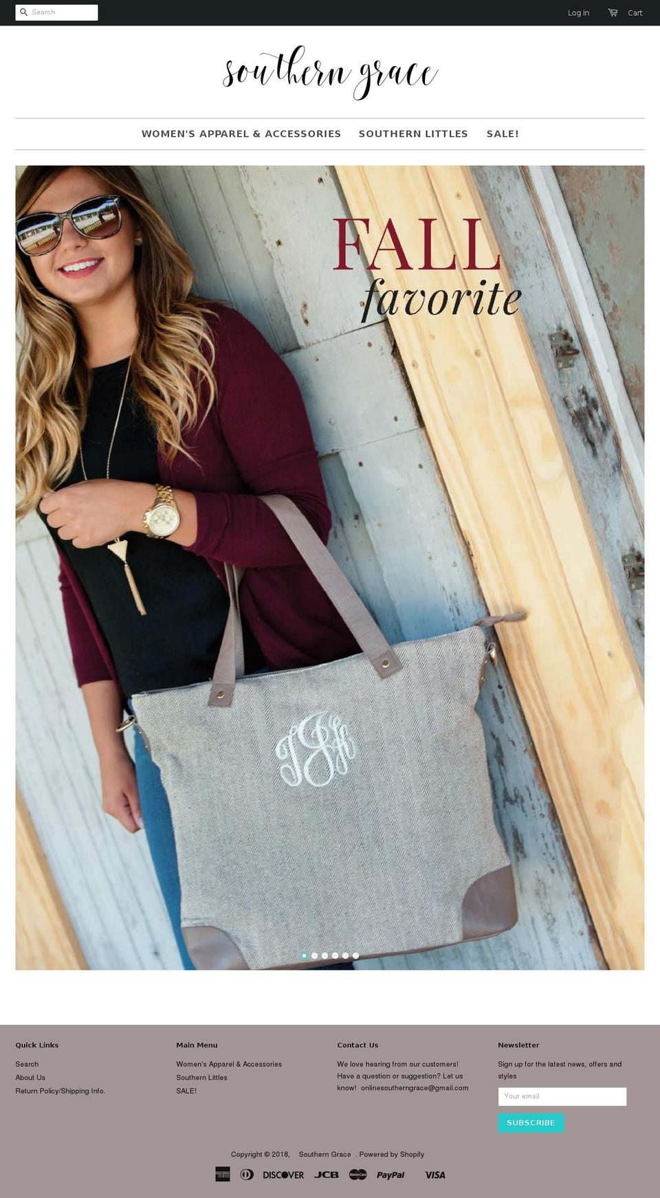 southerngraceonline.com — Shopify storefront screenshot
