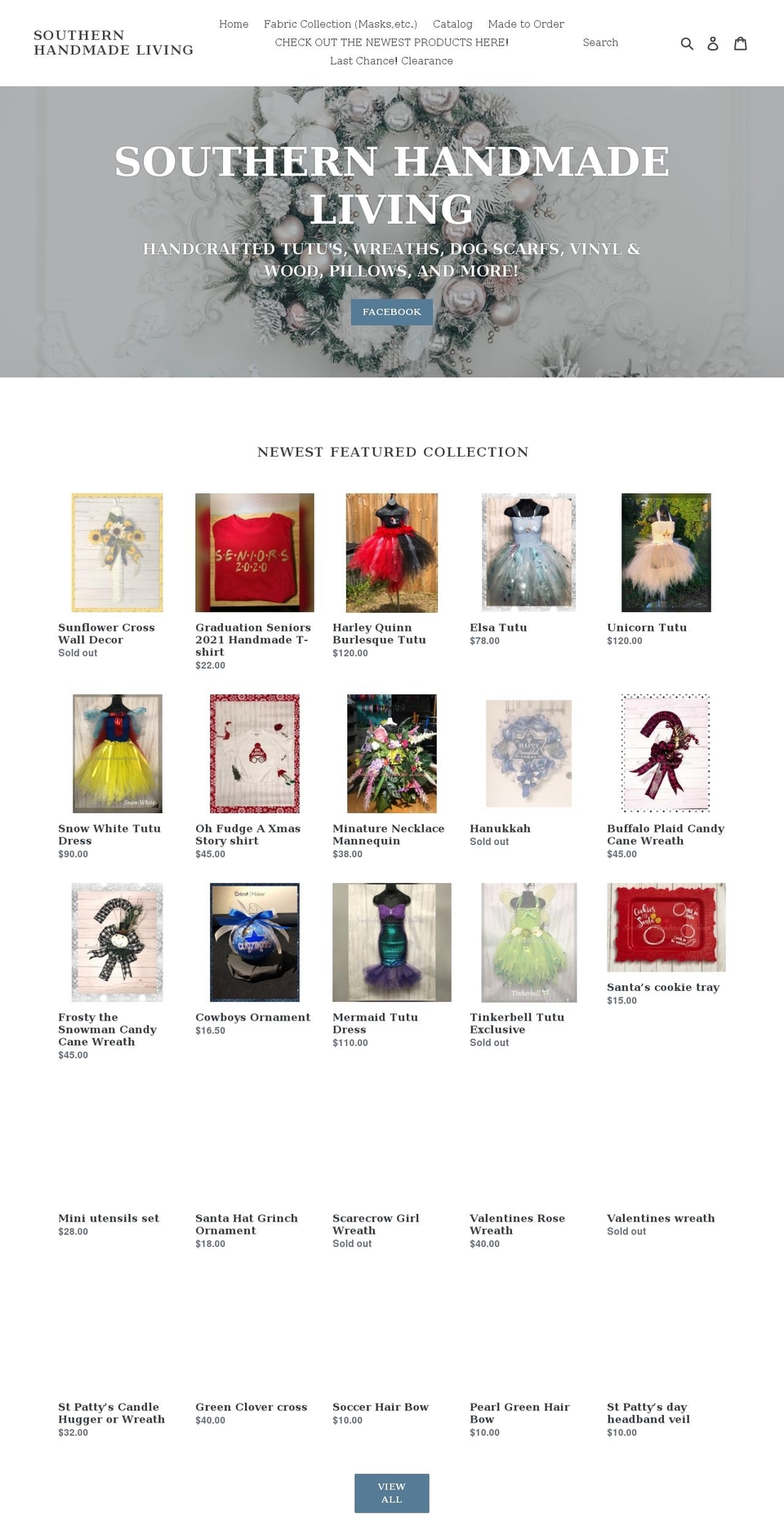 southernhandmadeliving.com shopify website screenshot