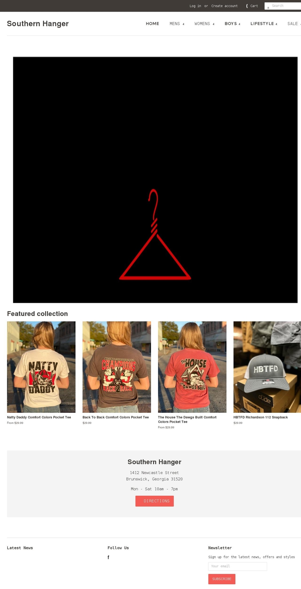 southernhanger.net shopify website screenshot
