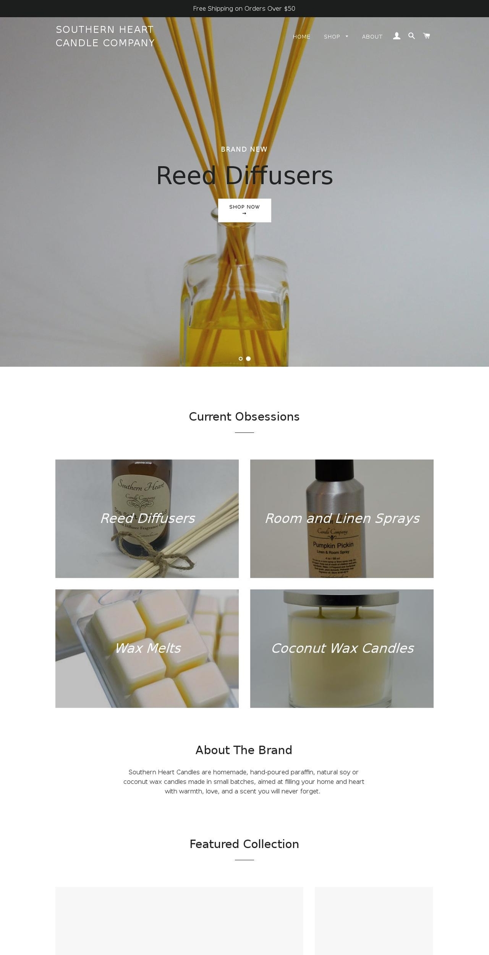 southernheartcandles.com — Shopify storefront screenshot