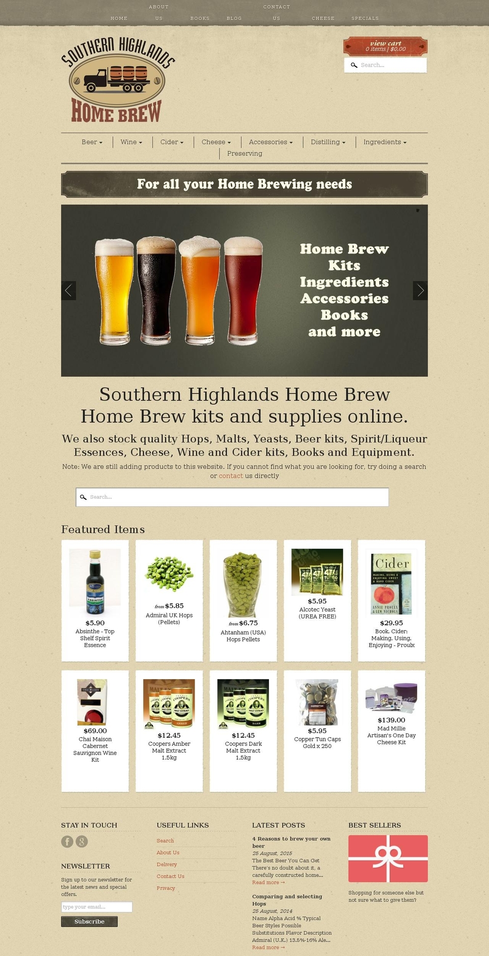 Holofood-home Shopify theme site example southernhighlandshomebrew.com