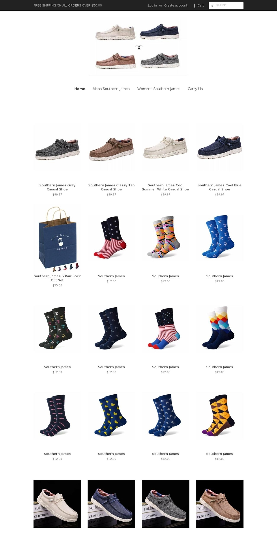 southernjames.com shopify website screenshot