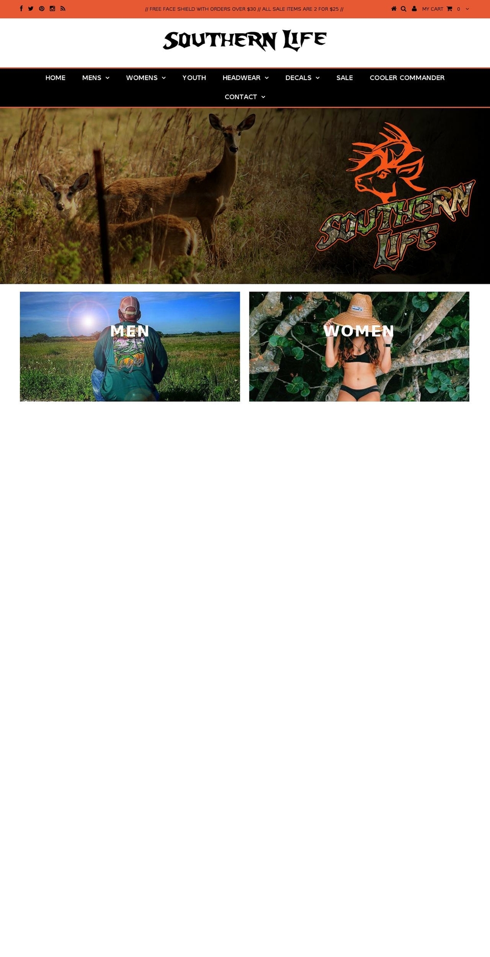 southernlifeapparel.com shopify website screenshot