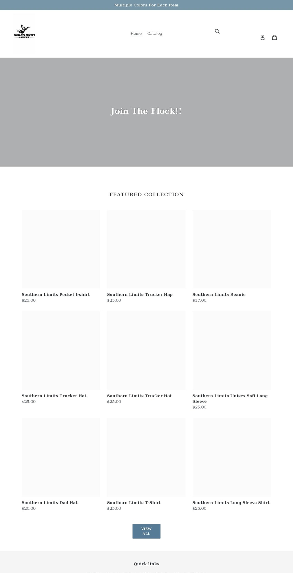southernlimits-outfitters.com shopify website screenshot