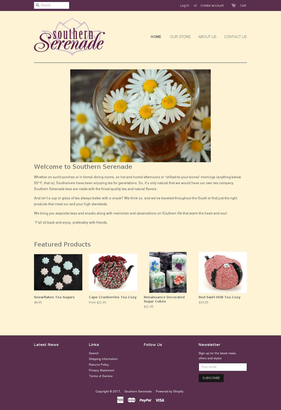 southernlivingteas.com shopify website screenshot