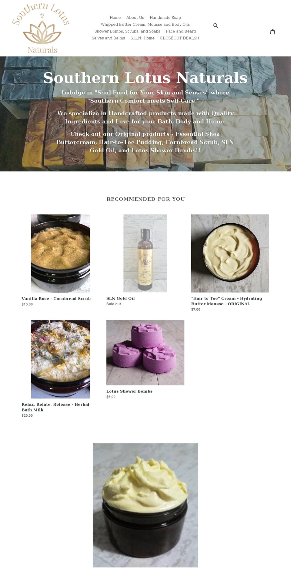 southernlotusnaturals.com shopify website screenshot