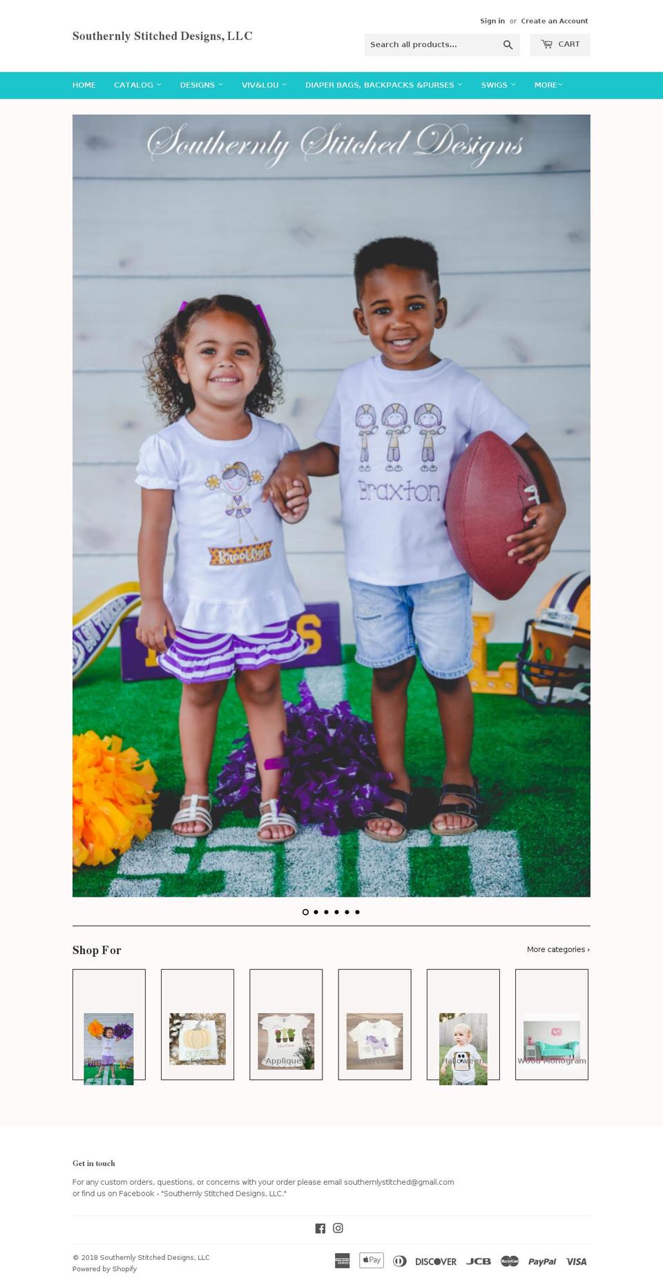 southernlystitcheddesigns.com shopify website screenshot