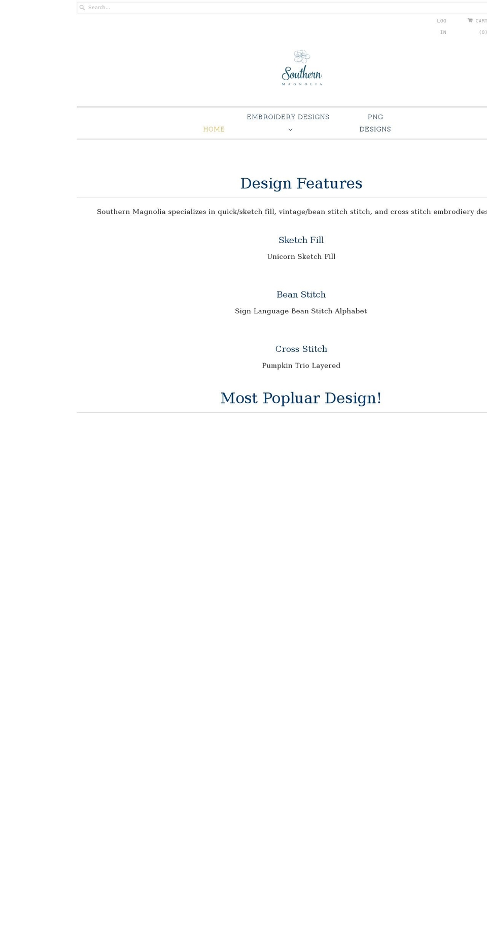 southernmagnoliaembroidery.com shopify website screenshot