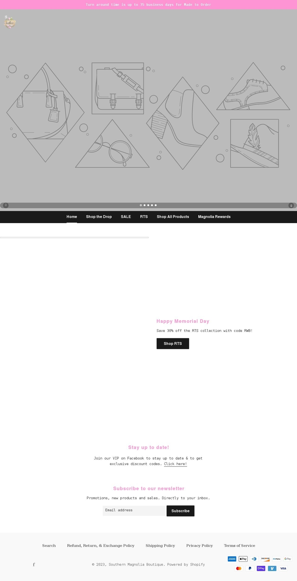 southernmagnoliams.com shopify website screenshot