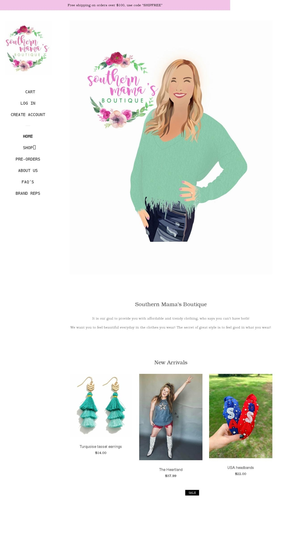 southernmamasbtq.com shopify website screenshot