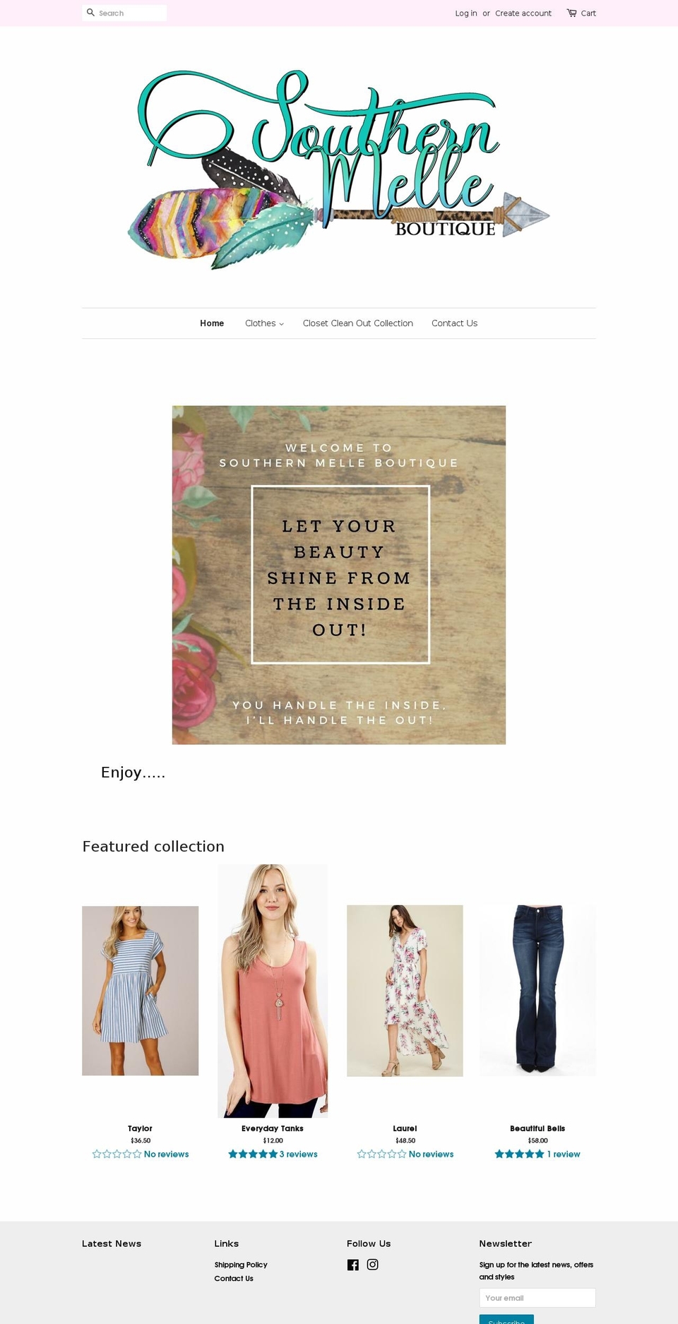 southernmelleboutique.com — Shopify storefront screenshot