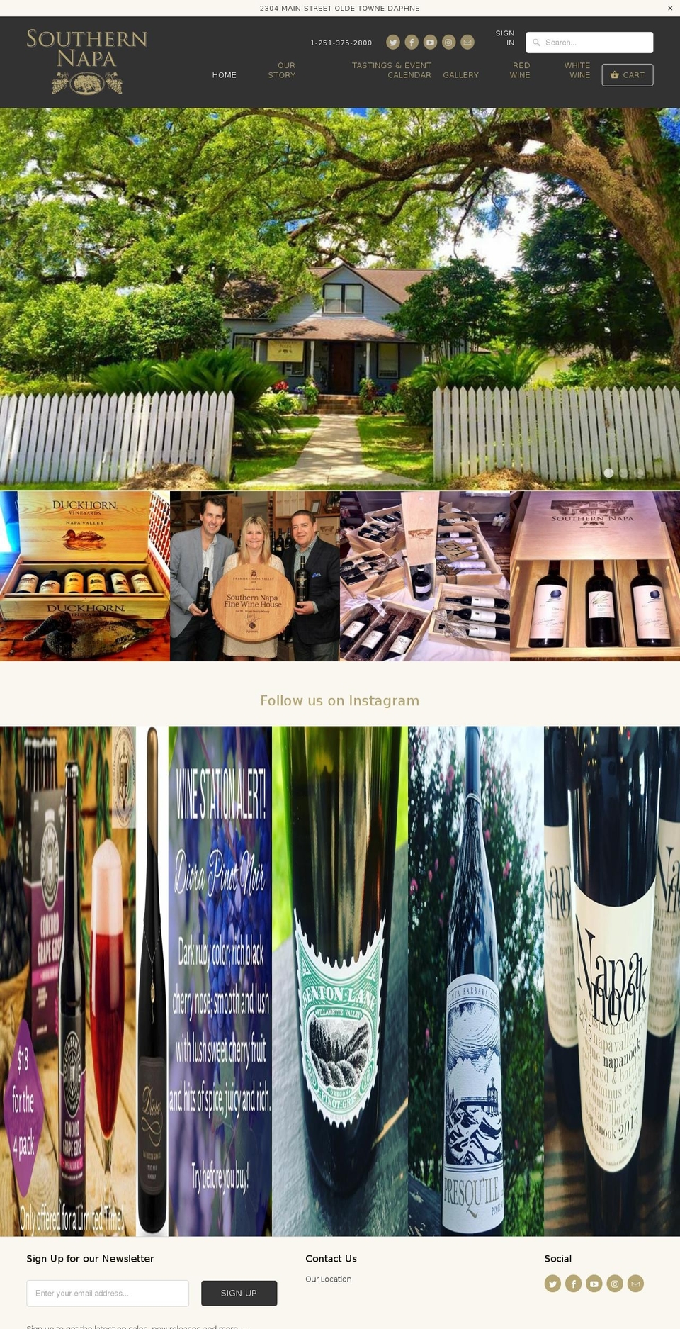 southernnapa.com shopify website screenshot