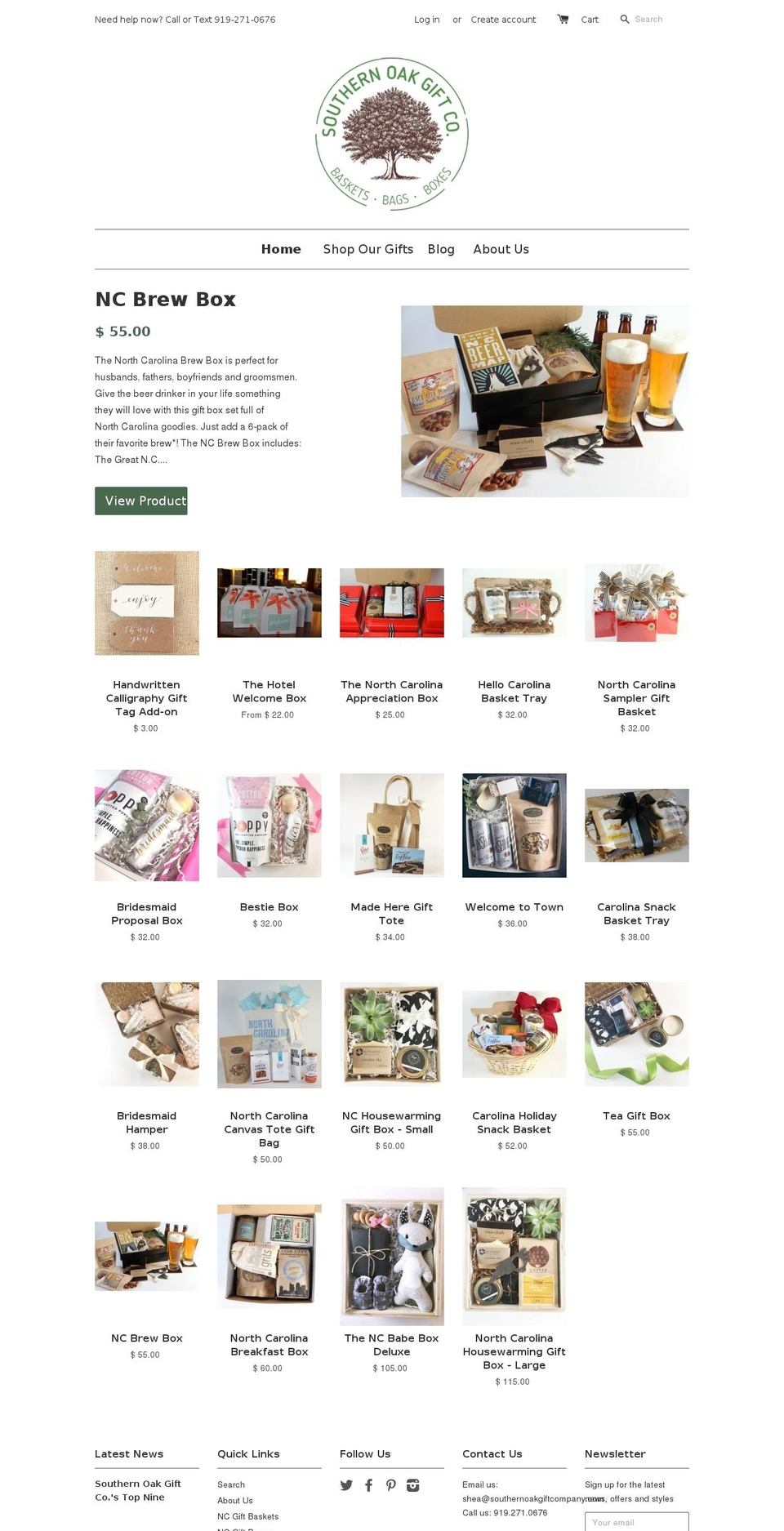 southernoakgiftcompany.com shopify website screenshot