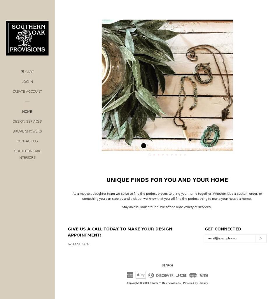 southernoakprovisions.com shopify website screenshot