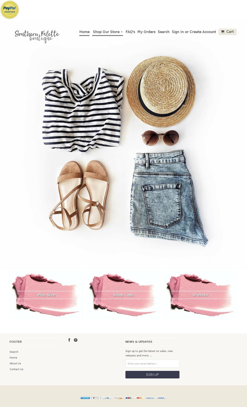 southernpalette256.com shopify website screenshot