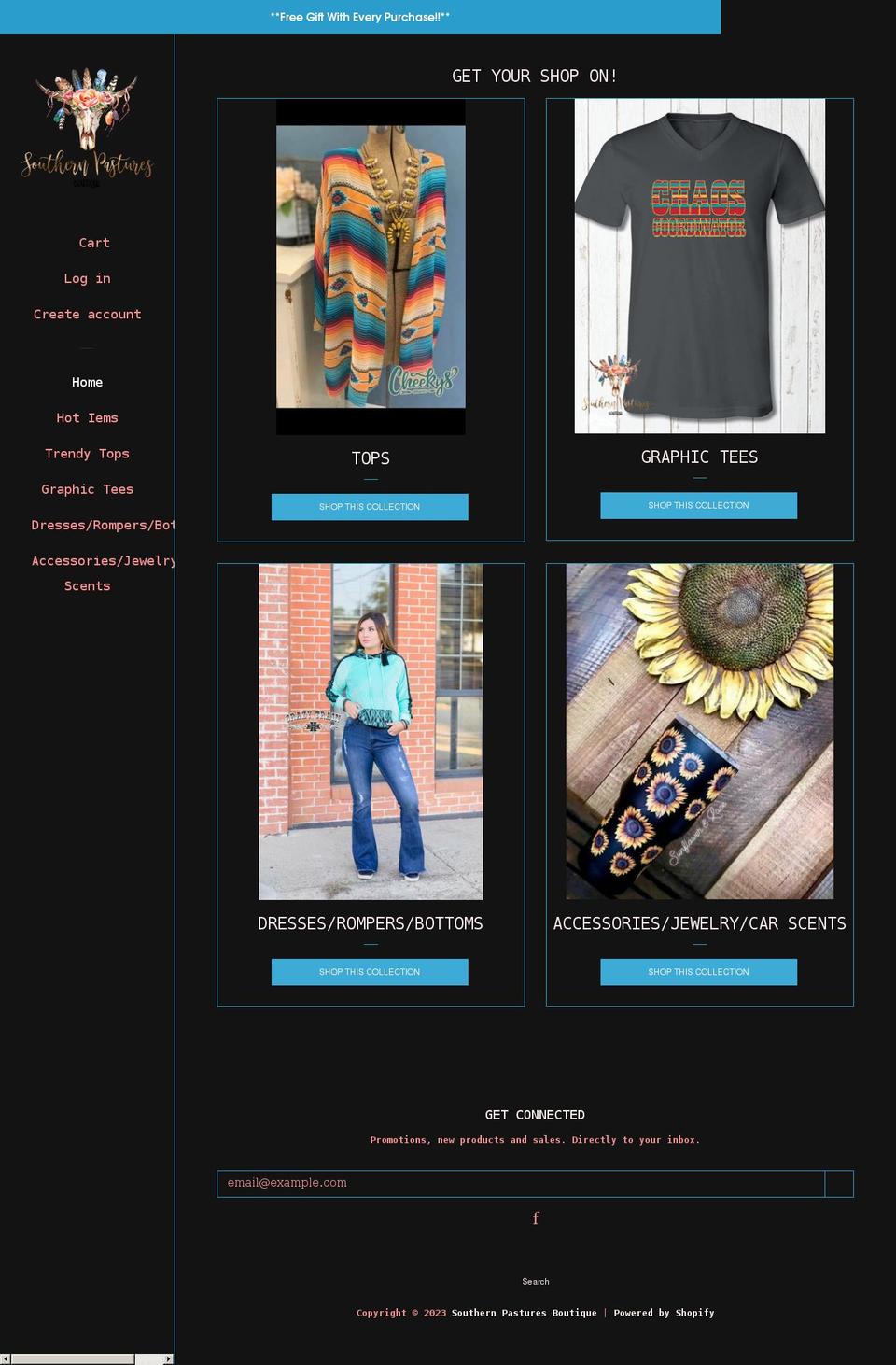 southernpasturesboutique.com shopify website screenshot