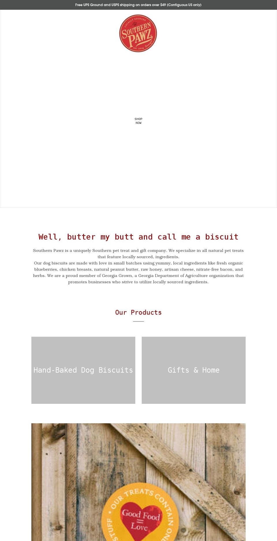 southernpawz.com shopify website screenshot