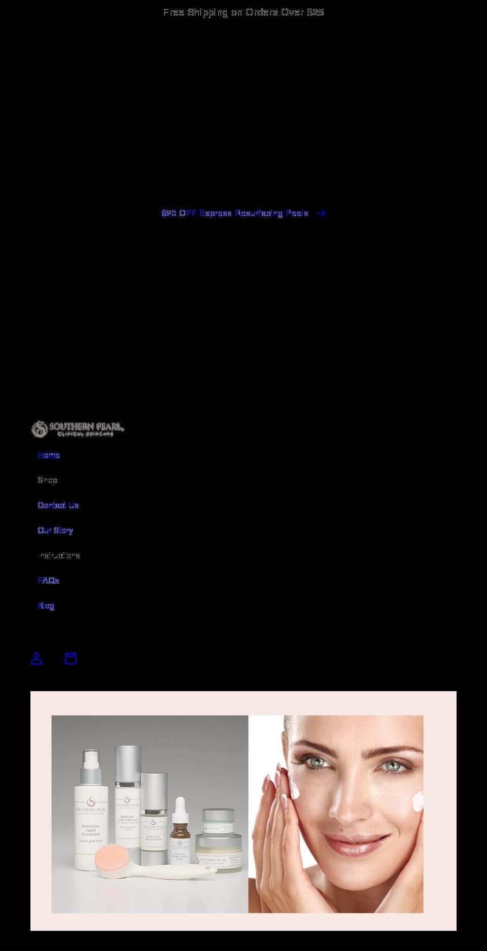 southernpearlskincare.com shopify website screenshot