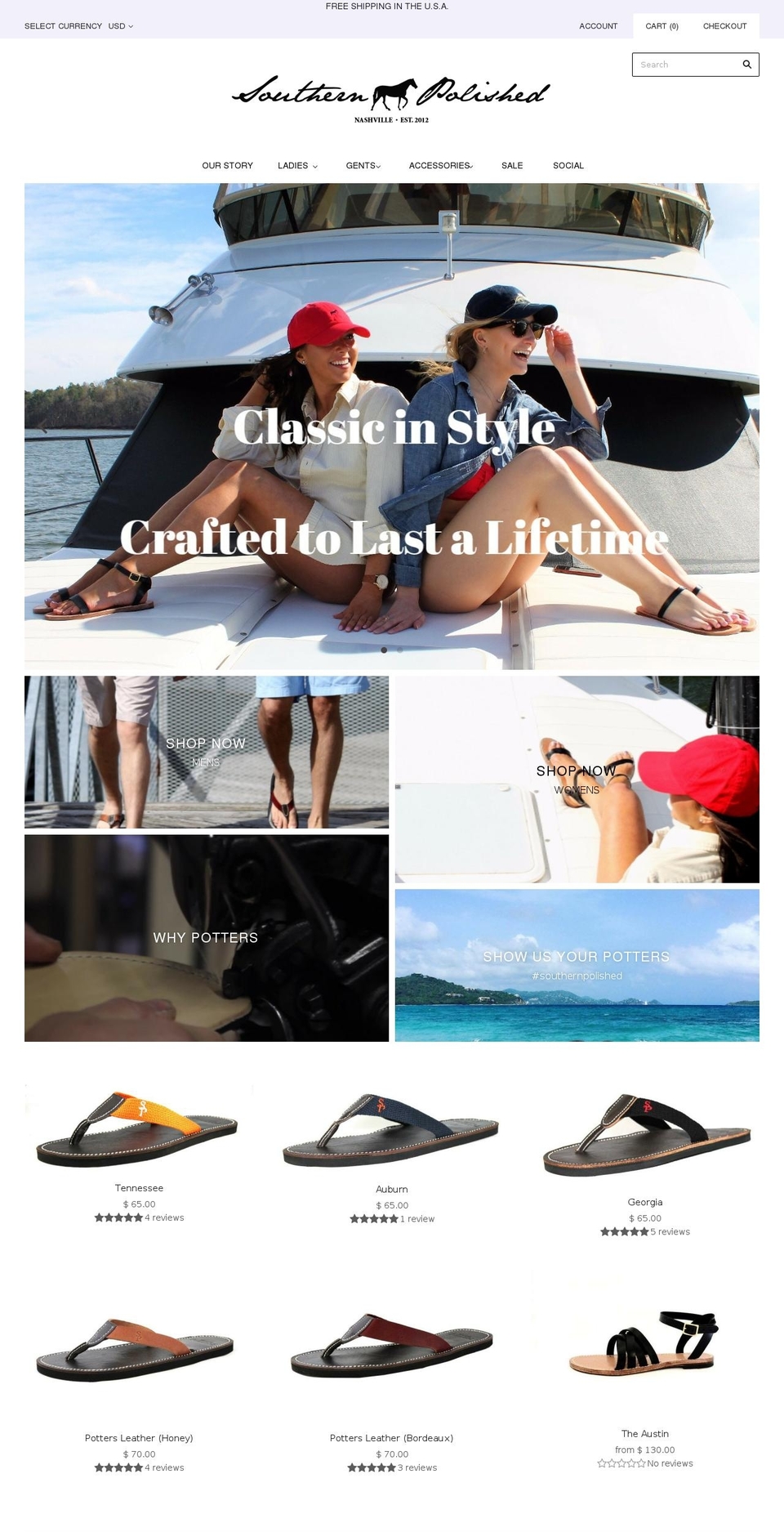 southernpolished.com shopify website screenshot