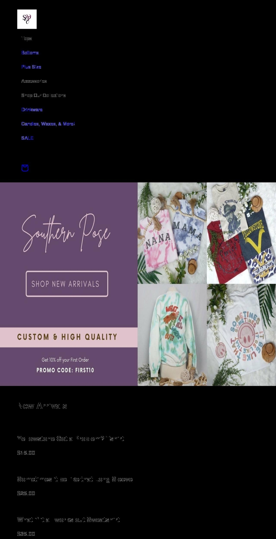 southernpose.com shopify website screenshot