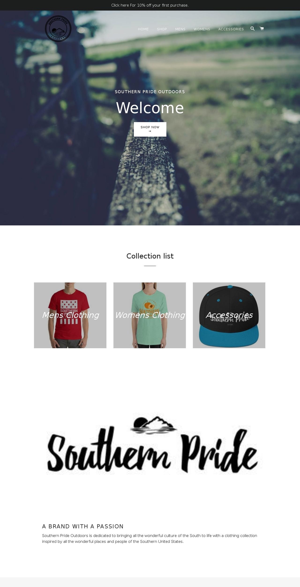southernprideoutdoors.com — Shopify storefront screenshot