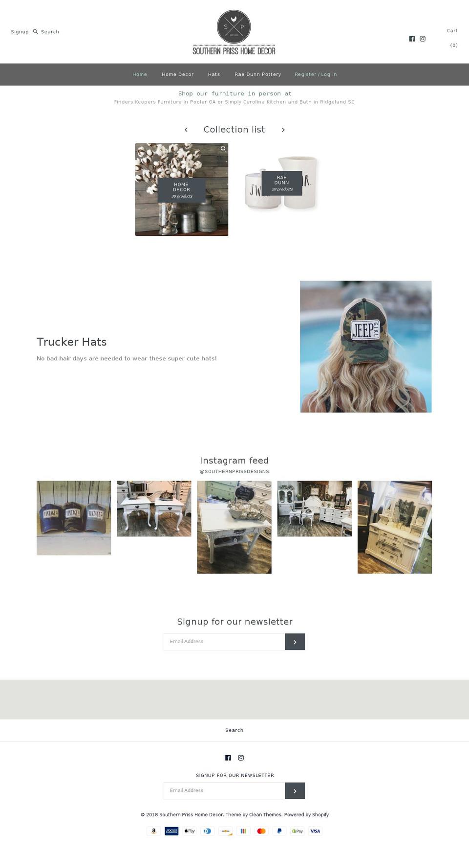 southernprisshomedecor.com shopify website screenshot