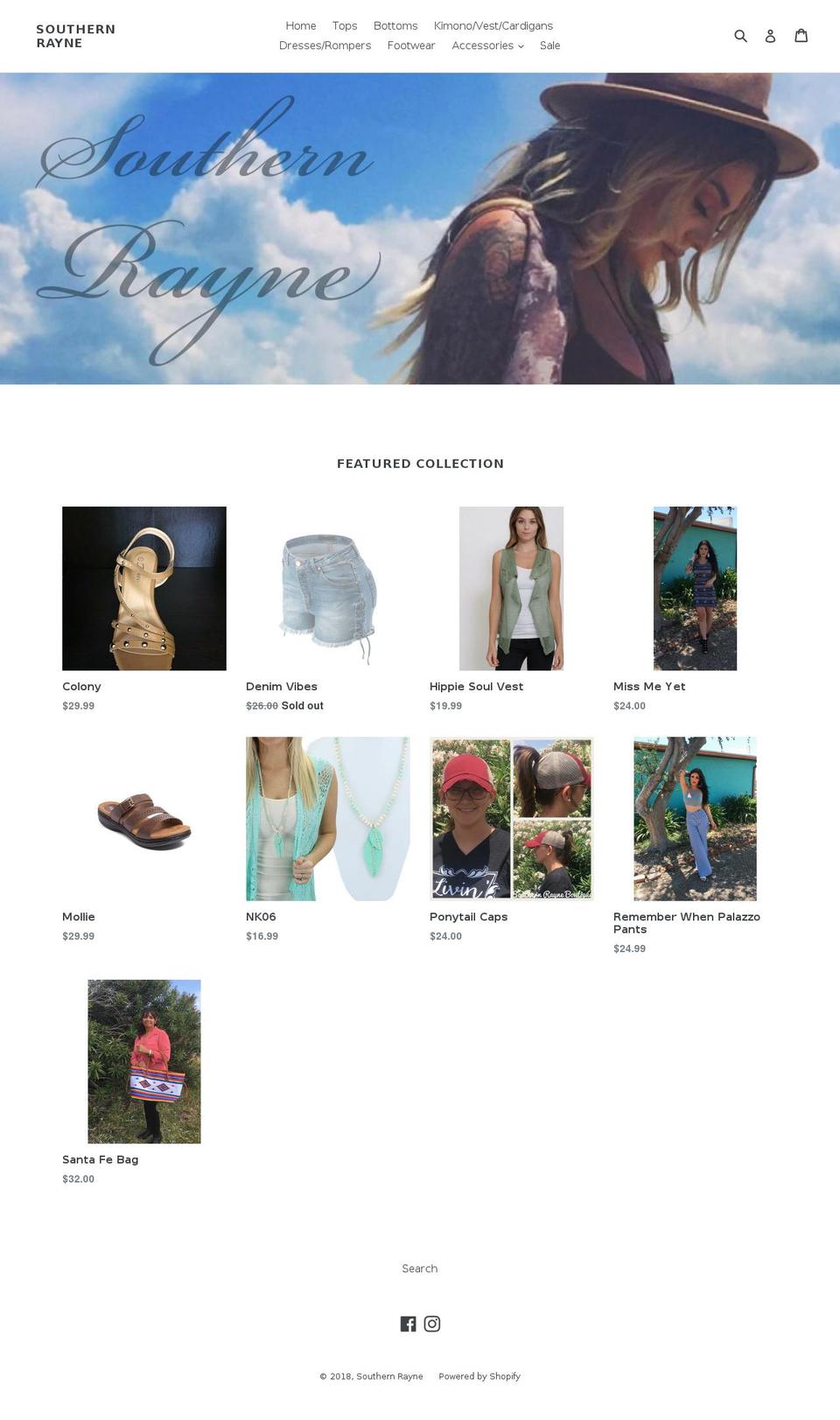 southernrayne.com shopify website screenshot