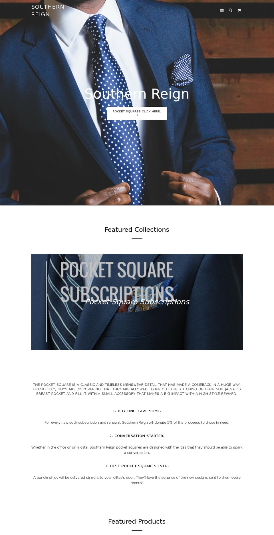 southernreign.com shopify website screenshot