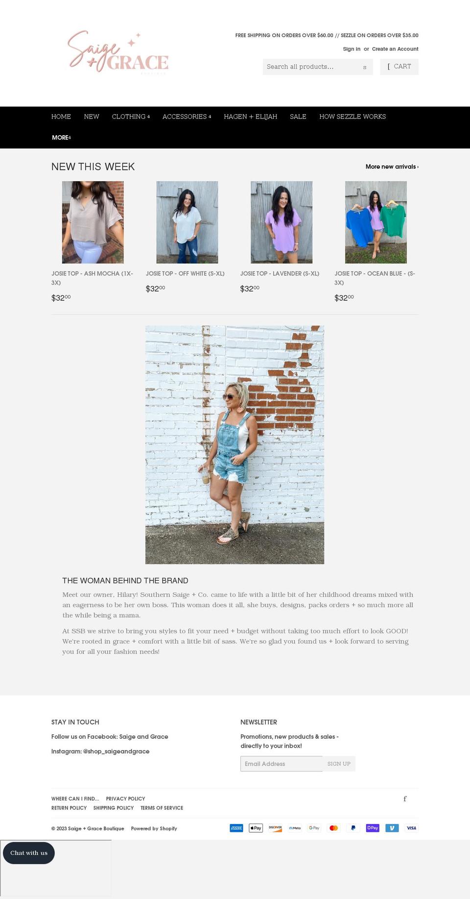 southernsaigeboutique.com — Shopify storefront screenshot