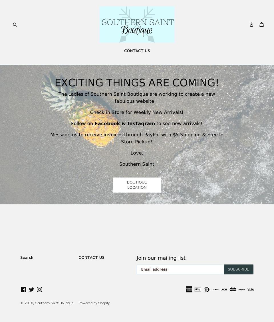 southernsaintboutique.com shopify website screenshot