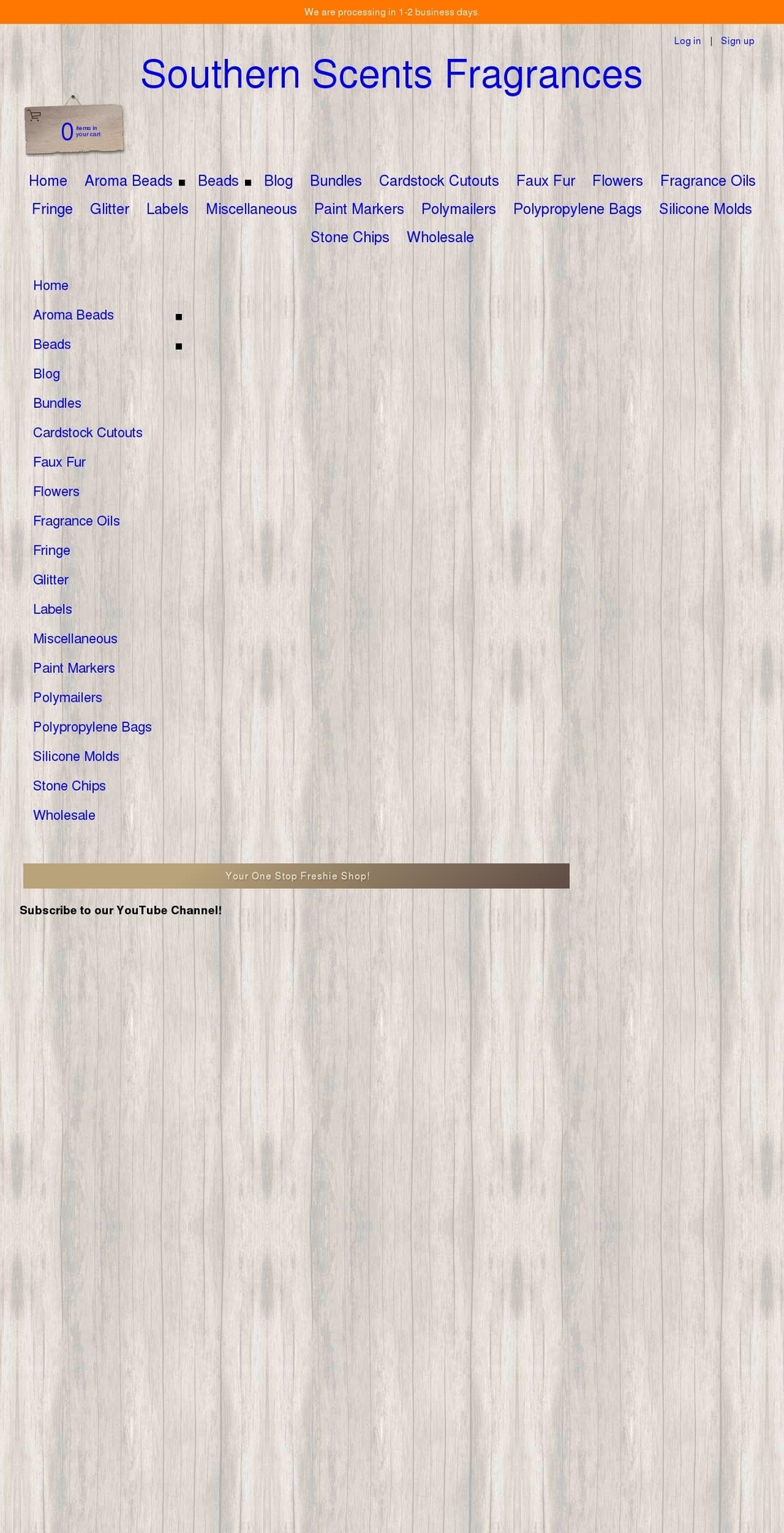 southernscentsfragrances.com shopify website screenshot