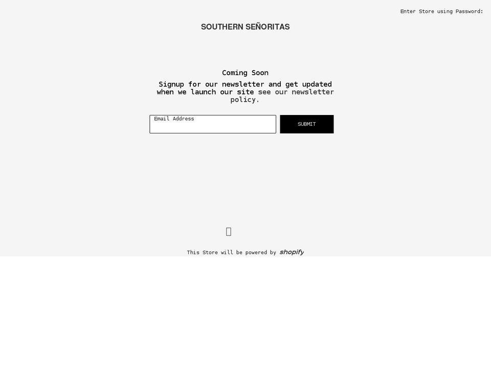 southernsenoritas.com shopify website screenshot