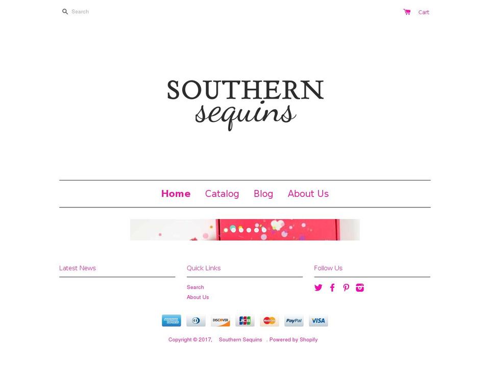 southernsequins.com shopify website screenshot