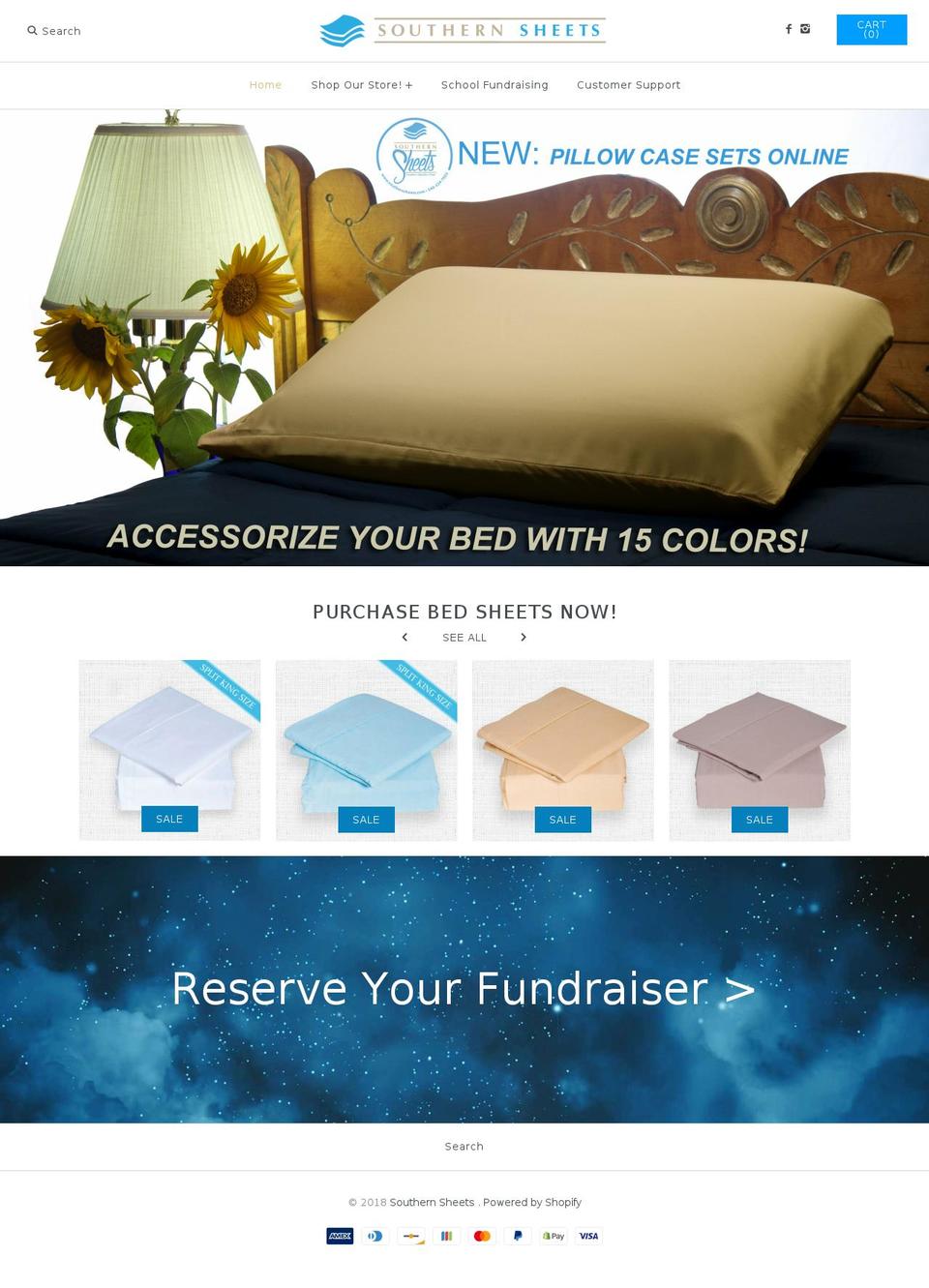 southernsheets.com — Shopify storefront screenshot