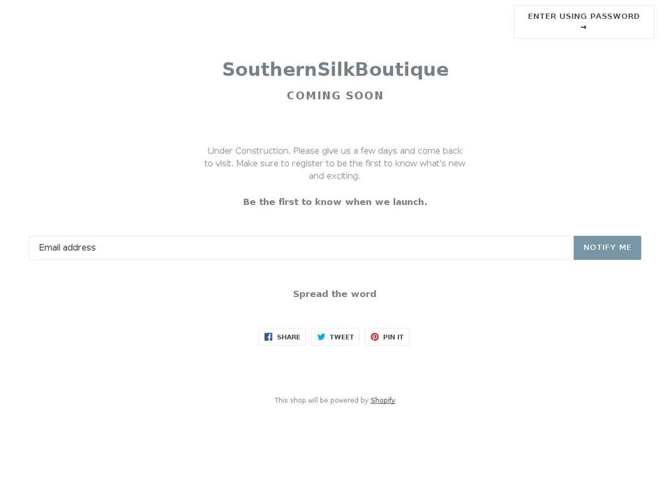 southernsilkboutique.com — Shopify storefront screenshot